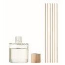 Difuzor cu 6 bastonase, parfum vanilie 50 ml, 2509E15413, Everestus, 4.9x4.9x5.8 cm, Sticla, Transparent