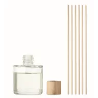   Difuzor cu 6 bastonase, parfum vanilie 50 ml, 2509E15413, Everestus, 4.9x4.9x5.8 cm, Sticla, Transparent