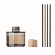   Difuzor cu 6 bastonase, parfum vanilie 100 ml, 2509E15411, Everestus, 7x7x9.7 cm, Sticla, Negru