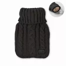 Sticla apa calda in husa tricotata, 450 ml, 2509E16700, Everestus, 12x27 cm, Acril, Negru