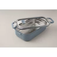   Caserola pentru alimente, 650 ml, Everestus, 2601E14217, 21.6x12x6.5 cm, Polipropilena, Verde petrol