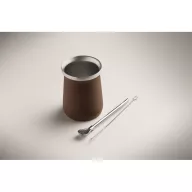   Pahar yerba mate cu perete dublu, 240 ml, Everestus, 2601E14126, Ø8x10.7 cm, Otel, Maro