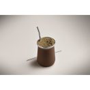Pahar yerba mate cu perete dublu, 240 ml, Everestus, 2601E14126, Ø8x10.7 cm, Otel, Maro