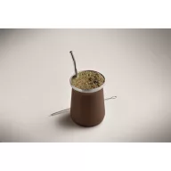   Pahar yerba mate cu perete dublu, 240 ml, Everestus, 2601E14126, Ø8x10.7 cm, Otel, Maro