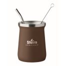 Pahar yerba mate cu perete dublu, 240 ml, Everestus, 2601E14126, Ø8x10.7 cm, Otel, Maro