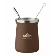   Pahar yerba mate cu perete dublu, 240 ml, Everestus, 2601E14126, Ø8x10.7 cm, Otel, Maro