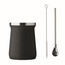 Pahar yerba mate cu perete dublu, 240 ml, Everestus, 2601E14127, Ø8x10.7 cm, Otel, Negru