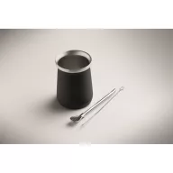   Pahar yerba mate cu perete dublu, 240 ml, Everestus, 2601E14127, Ø8x10.7 cm, Otel, Negru