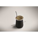 Pahar yerba mate cu perete dublu, 240 ml, Everestus, 2601E14127, Ø8x10.7 cm, Otel, Negru