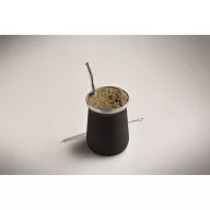   Pahar yerba mate cu perete dublu, 240 ml, Everestus, 2601E14127, Ø8x10.7 cm, Otel, Negru