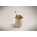 Pahar yerba mate cu perete dublu, 240 ml, Everestus, 2601E14125, Ø8x10.7 cm, Otel, Bej