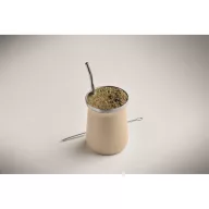   Pahar yerba mate cu perete dublu, 240 ml, Everestus, 2601E14125, Ø8x10.7 cm, Otel, Bej