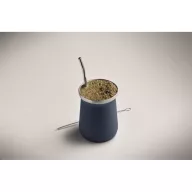   Pahar yerba mate cu perete dublu, 240 ml, Everestus, 2601E14124, Ø8x10.7 cm, Otel, Albastru French Navy