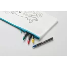 Set penar si 4 creioane colorate, Everestus, 2601E14169, 23x13 cm, Material netesut, Albastru copil