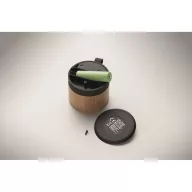   Boxa portabila, 500 mAh, 3 W, Everestus, 2601E13835, 5.9x5.9x4.9 cm, Bambus, Natur