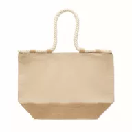   Geanta de plaja, Everestus, 2601E13988, 50x17.5x34 cm, Bumbac, Bej