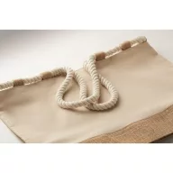   Geanta de plaja, Everestus, 2601E13988, 50x17.5x34 cm, Bumbac, Bej
