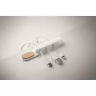   Organizator cabluri, Everestus, 2601E14108, 11x2x1.5 cm, Silicon, Alb