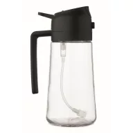   Dozator si pulverizator ulei, Everestus, 2601E14650, 10x7.9x18 cm, Sticla, Negru