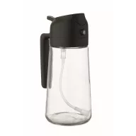   Dozator si pulverizator ulei, Everestus, 2601E14650, 10x7.9x18 cm, Sticla, Negru