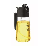   Dozator si pulverizator ulei, Everestus, 2601E14650, 10x7.9x18 cm, Sticla, Negru
