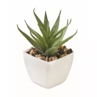   Mini planta artificiala, Everestus, 2601E14070, 5.7x5.7x11.2 cm, Polipropilena, Alb