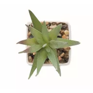   Mini planta artificiala, Everestus, 2601E14070, 5.7x5.7x11.2 cm, Polipropilena, Alb