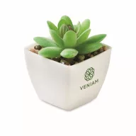   Mini planta artificiala, Everestus, 2601E14072, 5.7x5.7x7.8 cm, Polipropilena, Alb