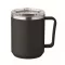 Cana de voiaj, 400 ml, Everestus, 2601E13906, 11.6x11.5 cm, Otel, Negru