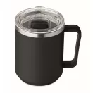Cana de voiaj, 400 ml, Everestus, 2601E13906, 11.6x11.5 cm, Otel, Negru