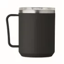 Cana de voiaj, 400 ml, Everestus, 2601E13906, 11.6x11.5 cm, Otel, Negru