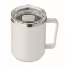 Cana de voiaj, 400 ml, Everestus, 2601E13903, 11.6x11.5 cm, Otel, Alb
