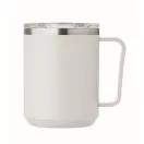 Cana de voiaj, 400 ml, Everestus, 2601E13903, 11.6x11.5 cm, Otel, Alb