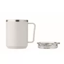 Cana de voiaj, 400 ml, Everestus, 2601E13903, 11.6x11.5 cm, Otel, Alb