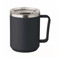   Cana de voiaj, Everestus, 2610E18464, 400 ml, 11.6x11.5 cm, Otel inoxidabil, Albastru marin francez