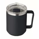 Cana de voiaj, Everestus, 2610E18464, 400 ml, 11.6x11.5 cm, Otel inoxidabil, Albastru marin francez