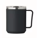 Cana de voiaj, Everestus, 2610E18464, 400 ml, 11.6x11.5 cm, Otel inoxidabil, Albastru marin francez