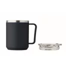 Cana de voiaj, Everestus, 2610E18464, 400 ml, 11.6x11.5 cm, Otel inoxidabil, Albastru marin francez