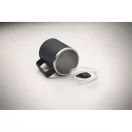 Cana de voiaj, Everestus, 2610E18464, 400 ml, 11.6x11.5 cm, Otel inoxidabil, Albastru marin francez