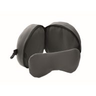   Set perna de calatorie si masca de ochi, Everestus, 2601E14492, 14x10.5 cm, Poliester, Gri piatra