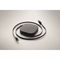   Cablu retractabil de incarcare, Everestus, 2601E13889, 6.4x6.4x1.4 cm, ABS, Negru