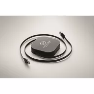   Cablu retractabil de incarcare, Everestus, 2601E13889, 6.4x6.4x1.4 cm, ABS, Negru