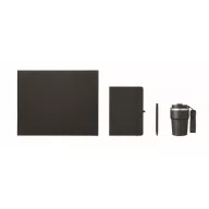   Set agenda A5, pix si cana de voiaj 350 ml, Everestus, 2601E14485, coperta cu elastic, 30.4x24.6x10.5 cm, Hartie, Negru
