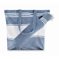   Geanta de plaja, Everestus, 2601E13994, 50x14x38 cm, Poliester, Bumbac, Albastru