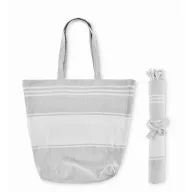   Geanta de plaja, Everestus, 2601E13995, 50x14x38 cm, Poliester, Bumbac, Gri