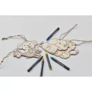 Set pictura cu 4 figurine, Everestus, 2601E14497, 11x15 cm, Material netesut, Alb