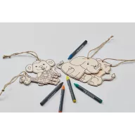   Set pictura cu 4 figurine, Everestus, 2601E14497, 11x15 cm, Material netesut, Alb