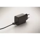 Adaptor priza cu 2 poli, Everestus, 2601E13836, 89.2x44x31.4 mm, Policarbonat, Negru