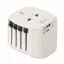 Adaptor universal cu 2 poli, Everestus, 2601E14505, Plastic, Alb
