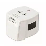   Adaptor universal cu 2 poli, Everestus, 2601E14505, Plastic, Alb